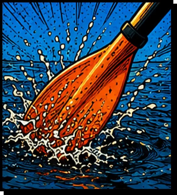 Peddel plonst in het water